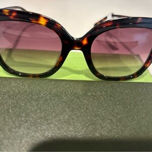 Longchamp Tortoise Sunglasses with Rose Lenses